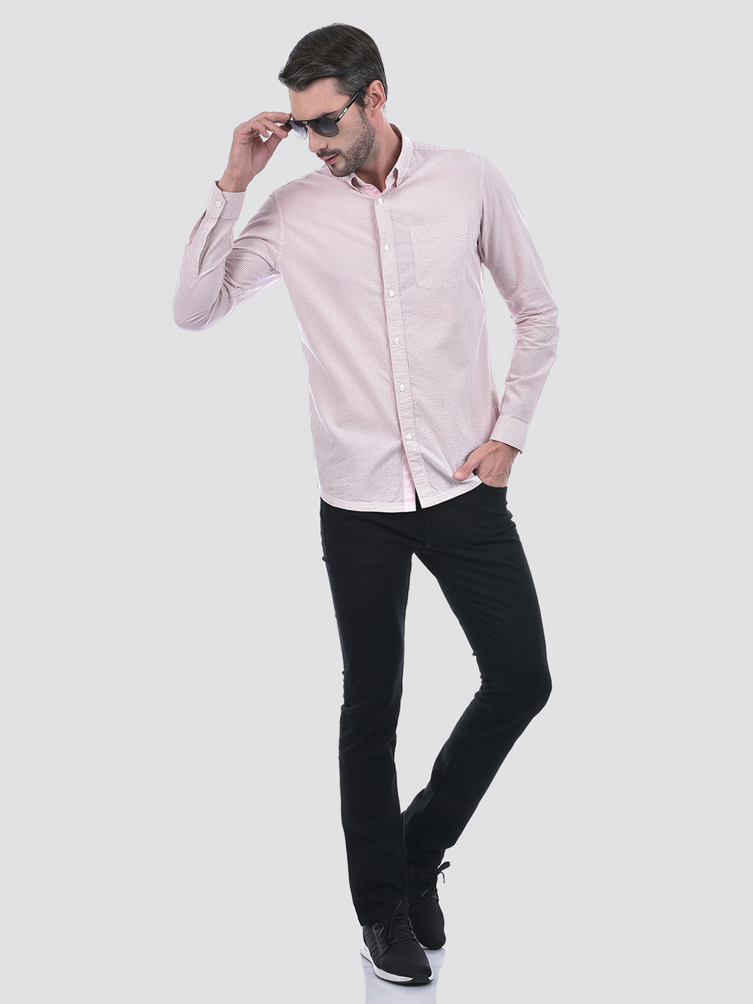 Numero Uno Men Textured Pink Shirt